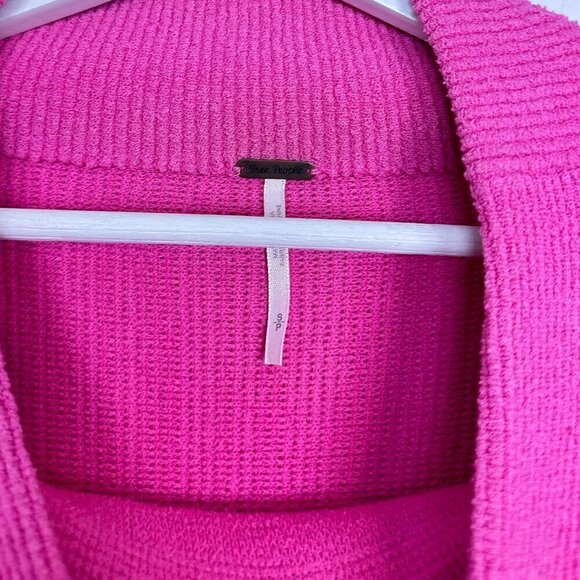 FREE PEOPLE Ottoman Slouchy Tunic in Electric Pink Size Small - Picture 5 of 11